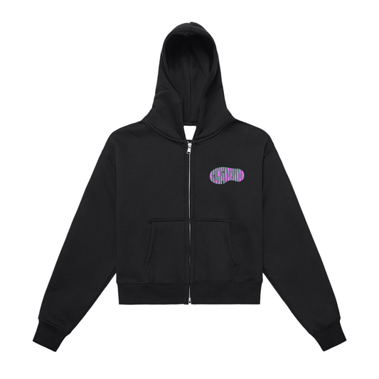 SGZ "Head Busta" Fleeced Zip-Up Cropped Hoodie