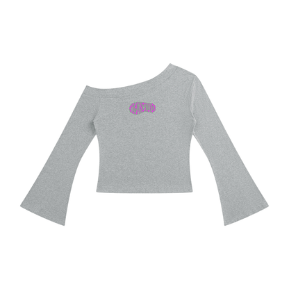 SGZ "Alien Gyrl" Off-Shoulder Bell Sleeve T-Shirt
