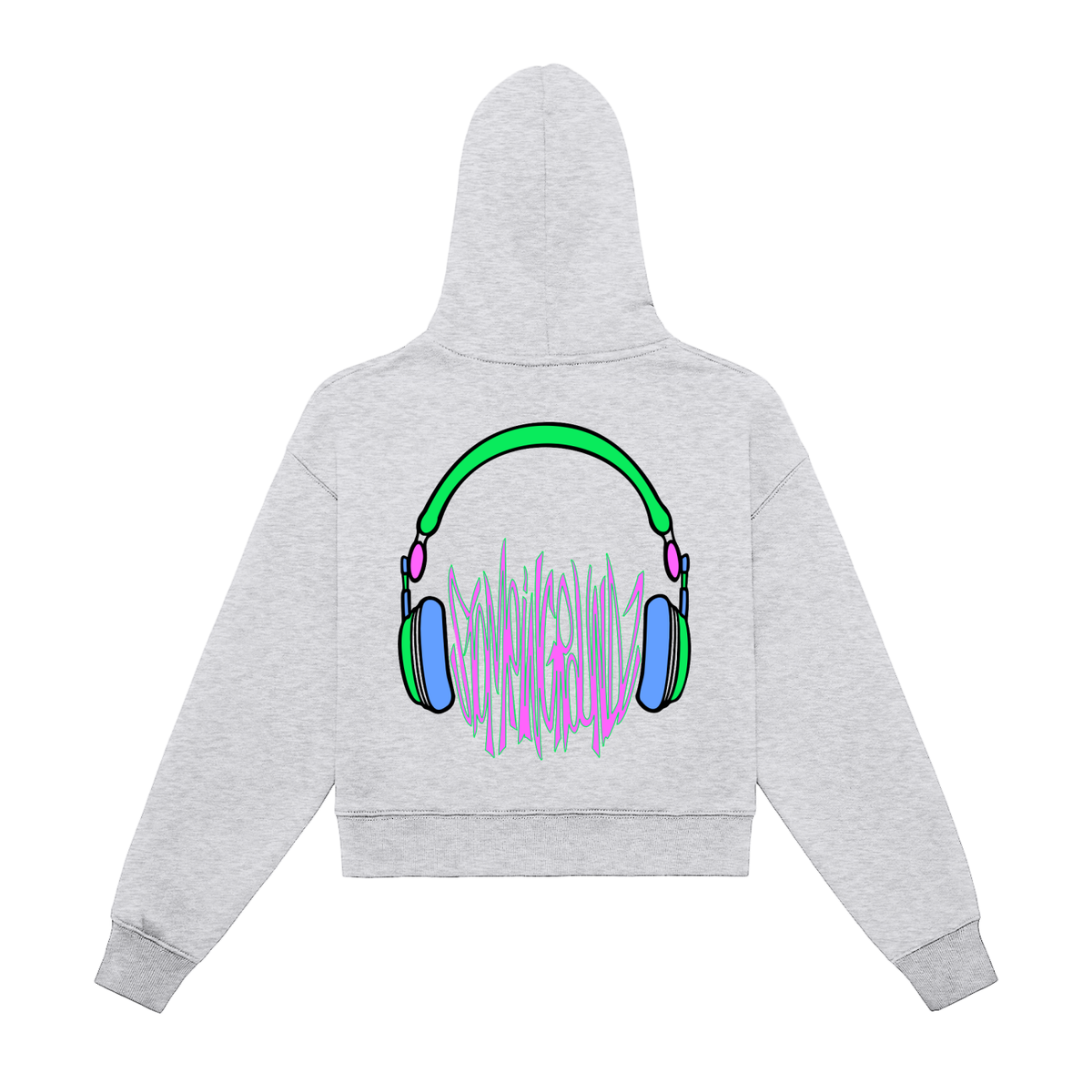 SGZ "Head Busta" Fleeced Zip-Up Cropped Hoodie