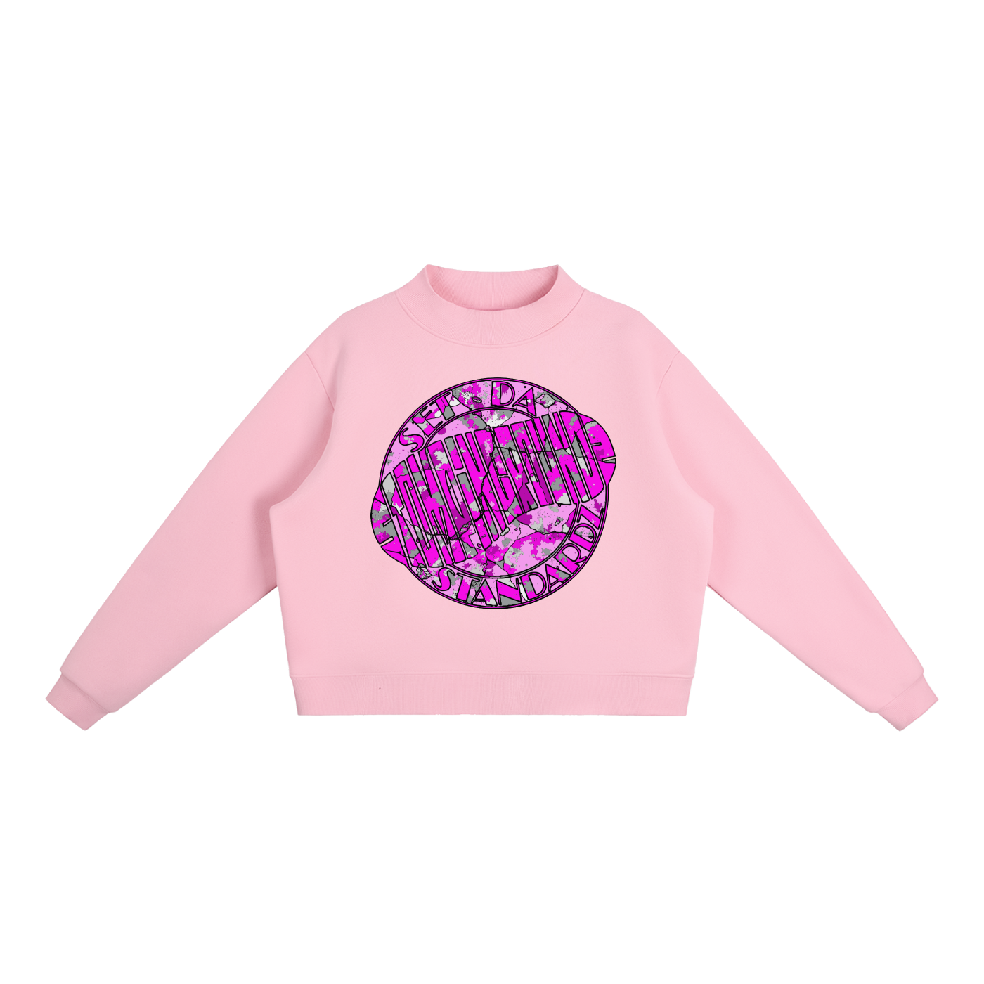 pink,swaetshirt,oversized,camoflauge,women,cute,warm,camo,hiphop,mockneck
