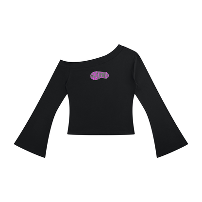SGZ "Alien Gyrl" Off-Shoulder Bell Sleeve T-Shirt