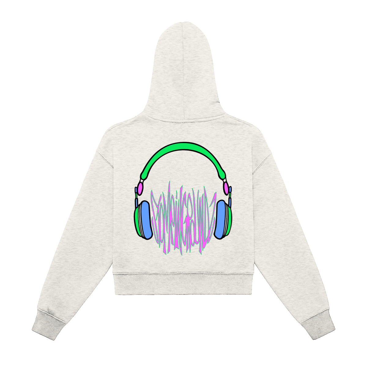 SGZ "Head Busta" Fleeced Zip-Up Cropped Hoodie