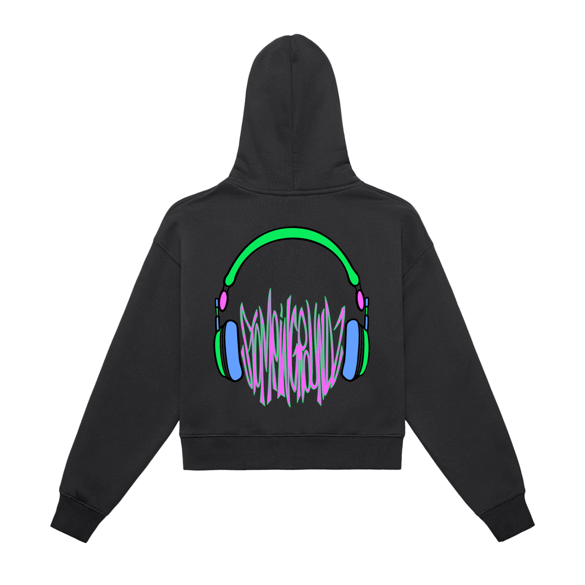SGZ "Head Busta" Fleeced Zip-Up Cropped Hoodie