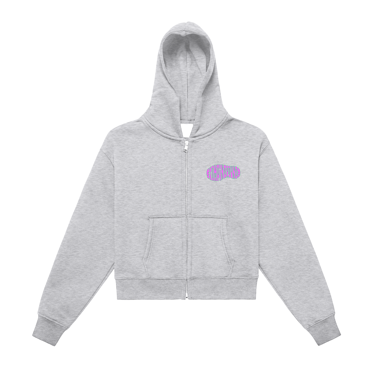 SGZ "Head Busta" Fleeced Zip-Up Cropped Hoodie