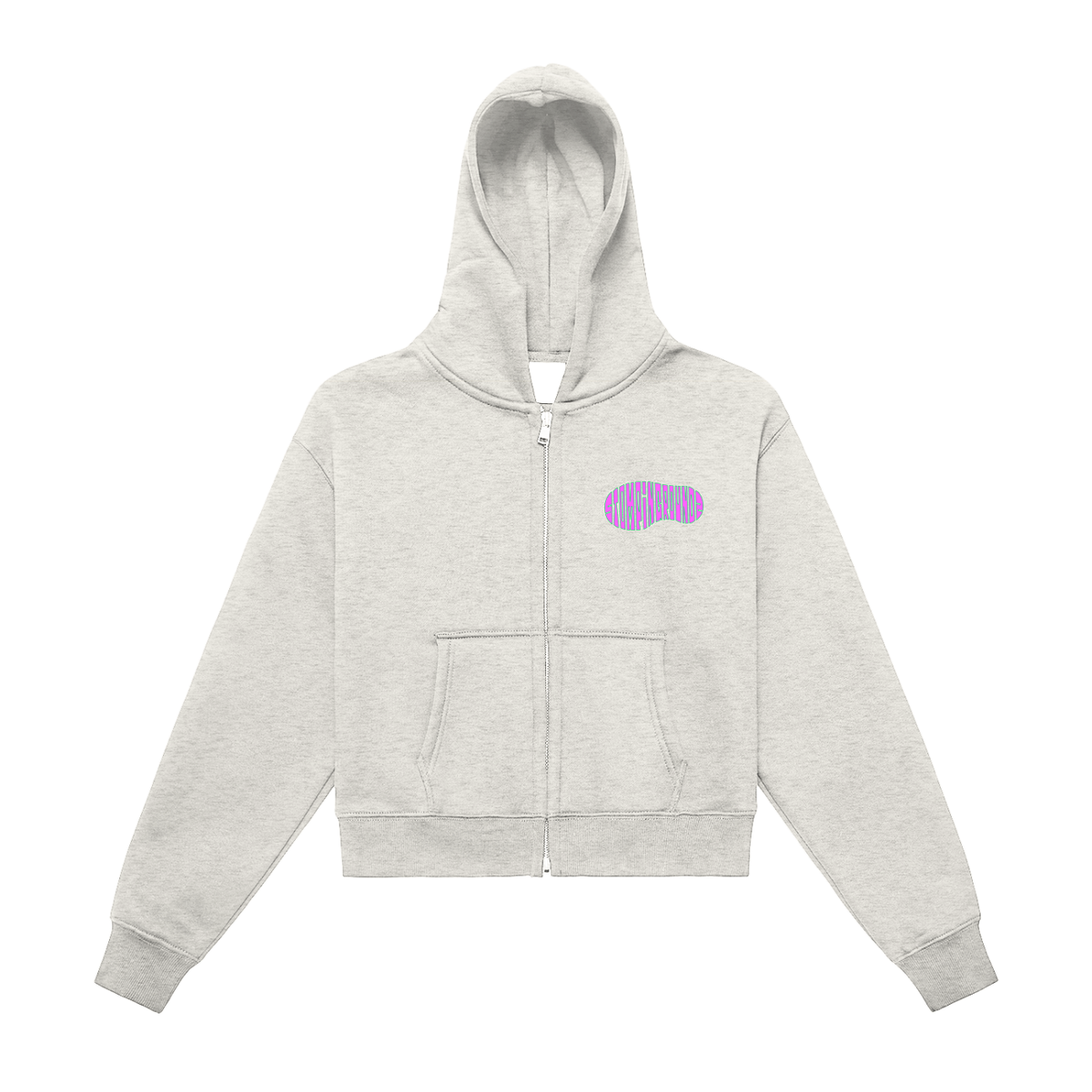 SGZ "Head Busta" Fleeced Zip-Up Cropped Hoodie