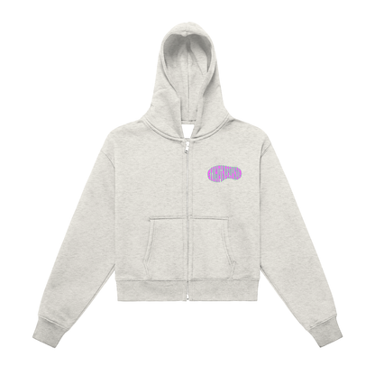 SGZ "Head Busta" Fleeced Zip-Up Cropped Hoodie
